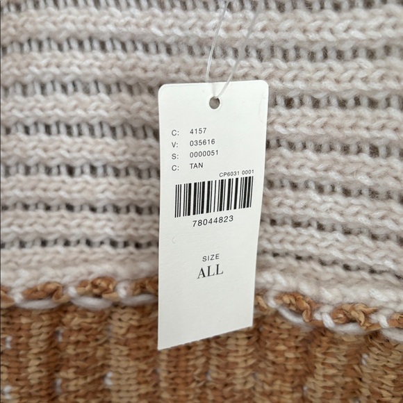 Anthropologie Cropped Turtleneck Tan Poncho Sweater One Size Fits Most Fringe - Picture 8 of 10